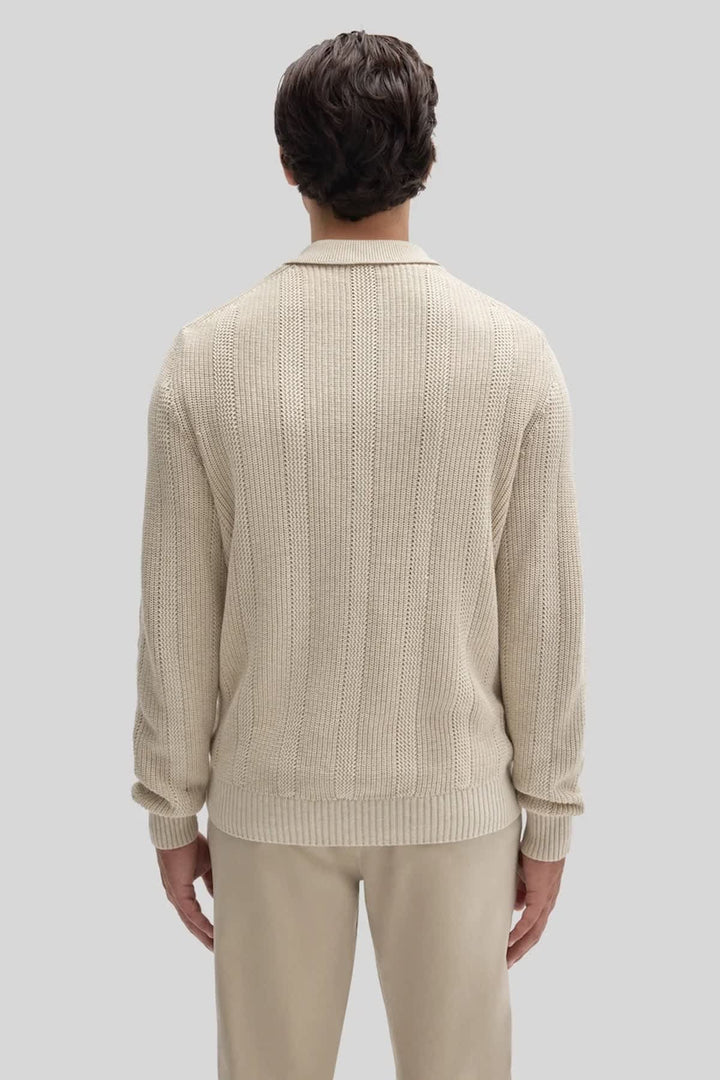 Chandail polo en coton à maille texturée pour homme Robert barakett