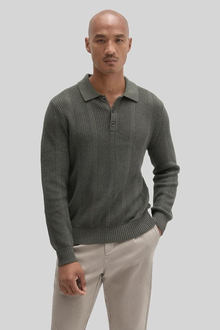 Chandail polo en coton à maille texturée pour homme Robert barakett