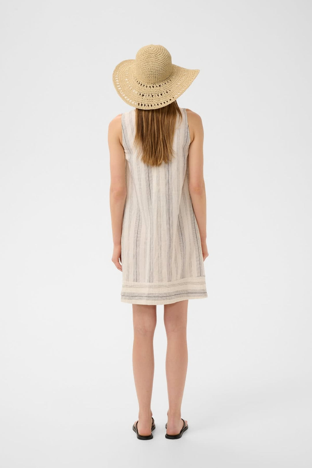 PAWL straw hat colour in beige with a feminine black ribbon Inwear - Valérie Simon