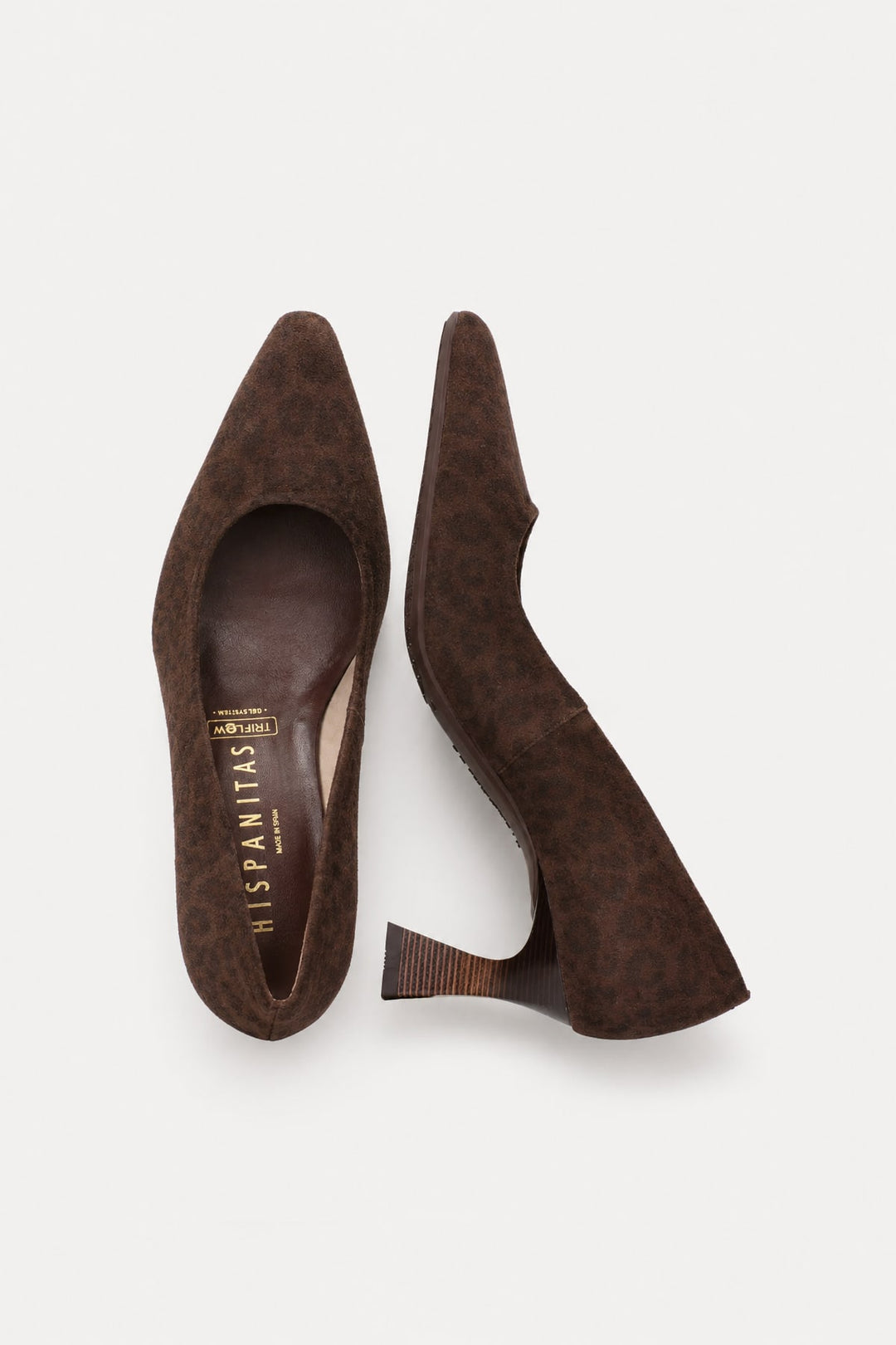 Chaussures de ville Dalia à talon effet léopard vue de côté pour femme Hispanitas
