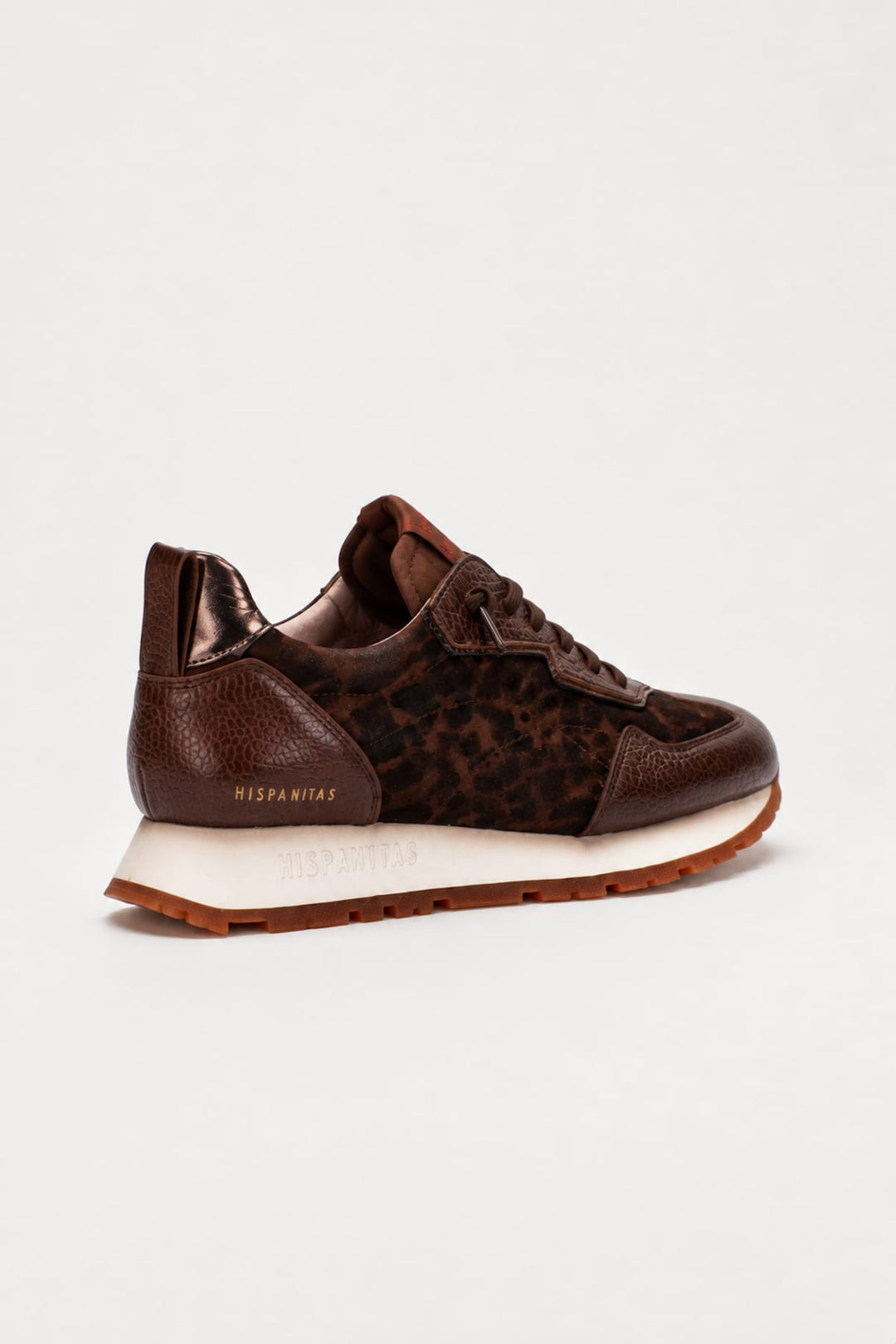 Chaussures de ville Kansas en cuir texturé effet léopard vue de face pour femme Hispanitas