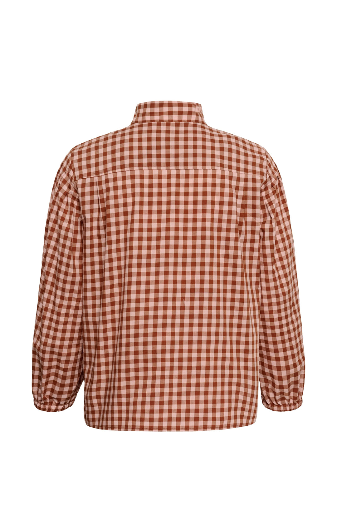 Chemise à carreaux à col et manches volumineuses vue de face pour femme Inwear