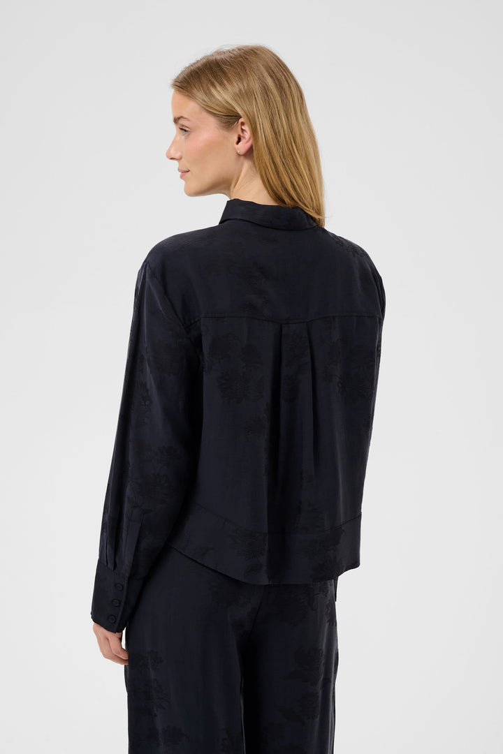 Chemise florale ton sur ton avec col vue de face pour femme Part Two