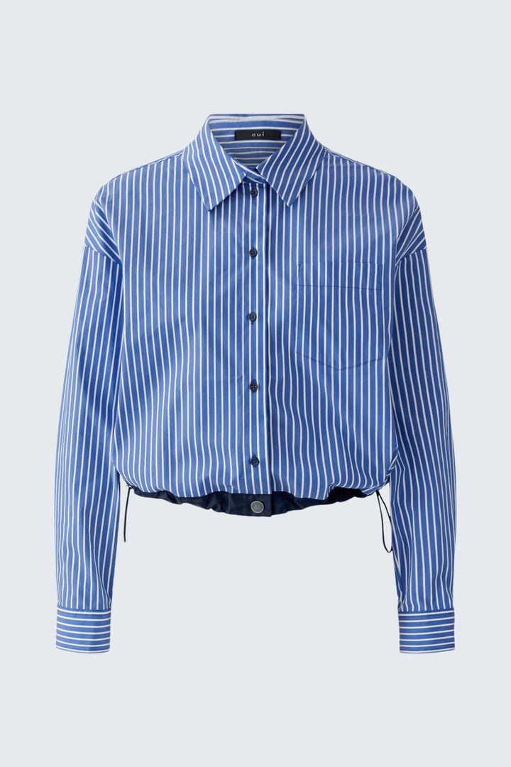 Chemise courte à rayures pour femme Oui