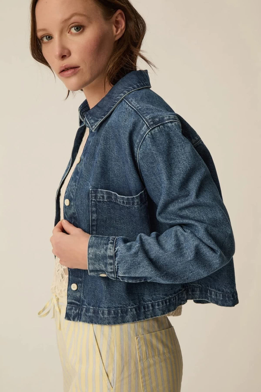 Chemise courte Lazare vue de face pour femme Des Petits Hauts