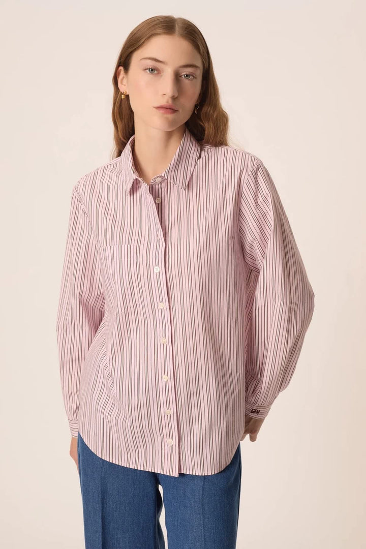 Chemise Eva en popeline à fines rayures pour femme Des Petits Hauts