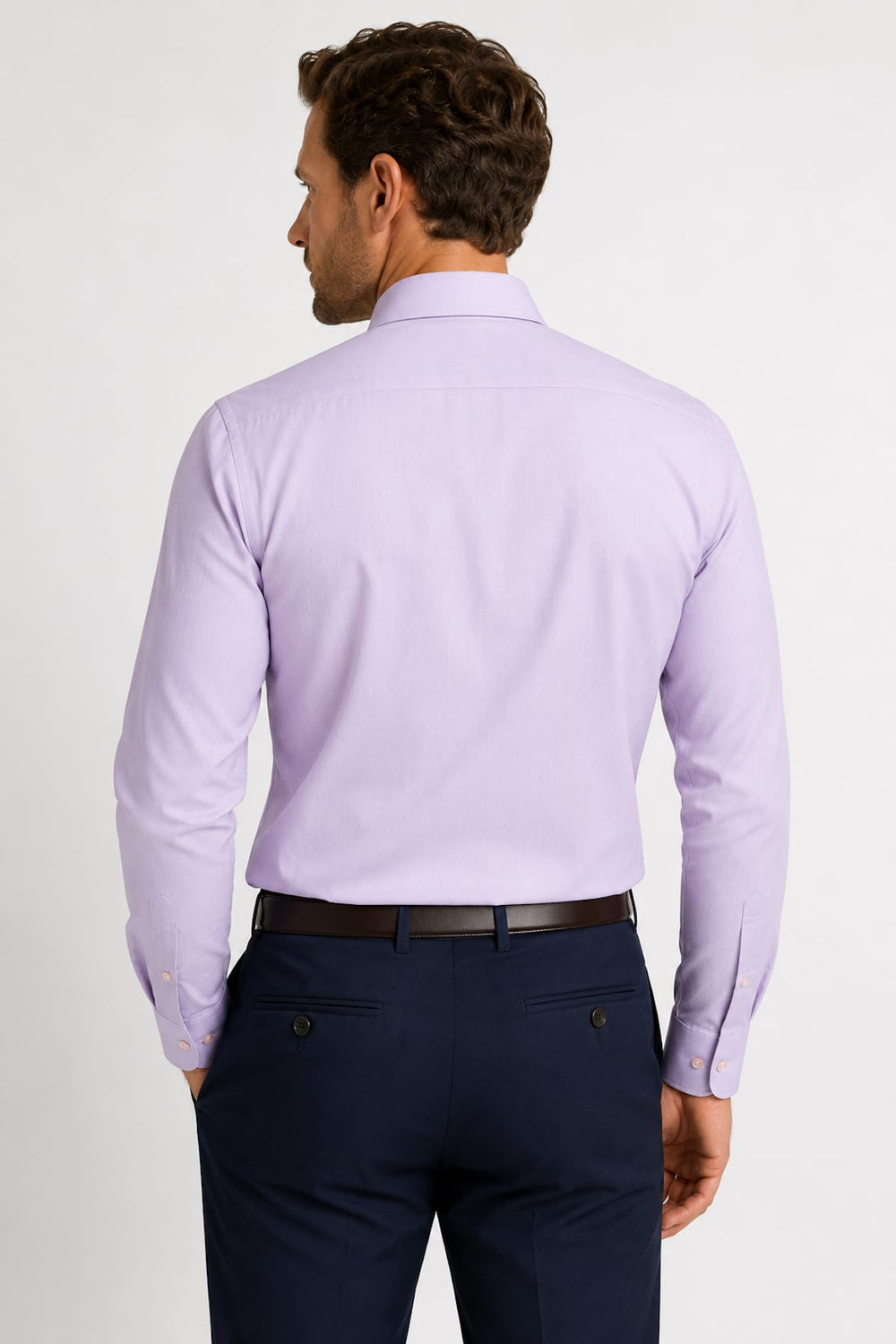Front view of a white Eton dress shirt for men with mother-of-pearl buttons - Valérie Simon