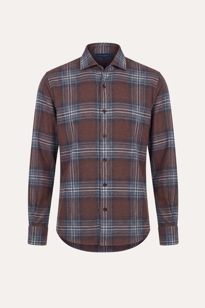 Chemise sport à carreaux en flanelle de coton pour homme Patrick Assaraf