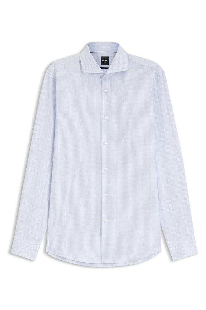 Chemise sport à manches longues motif discret vue de face pour homme Hugo Boss