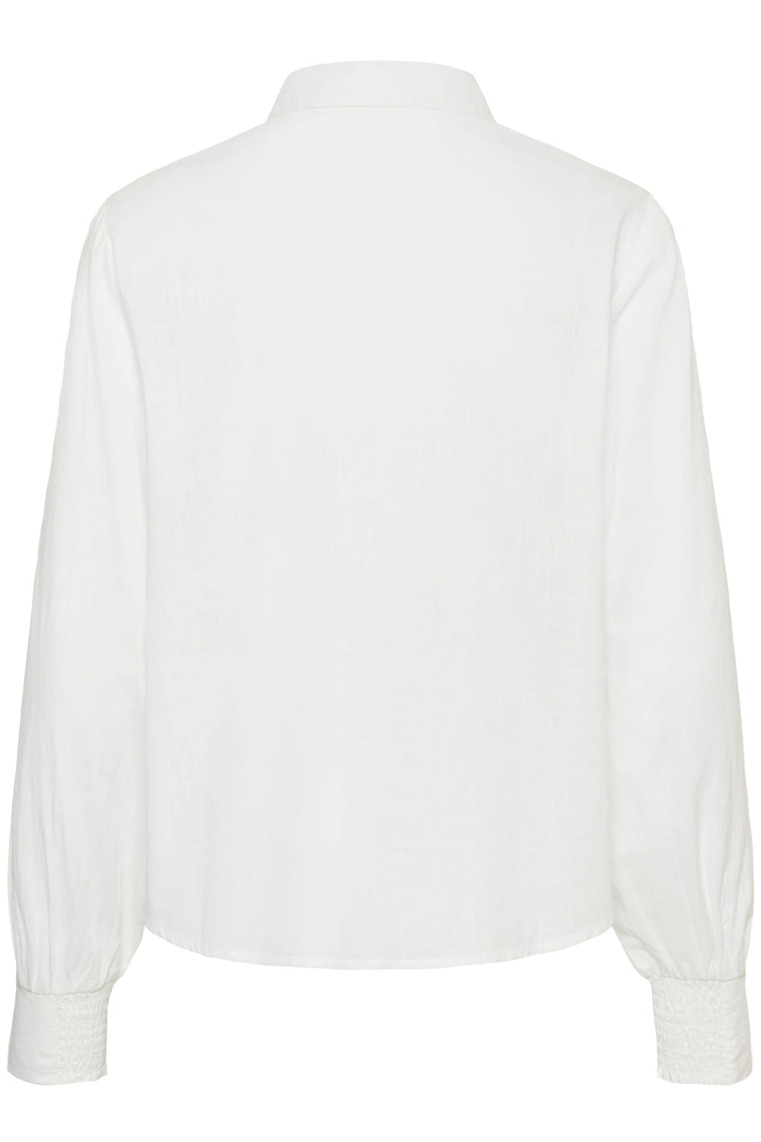 Vue de face chemise brodée Cream pour femme blanche à manches longues - Valérie Simon