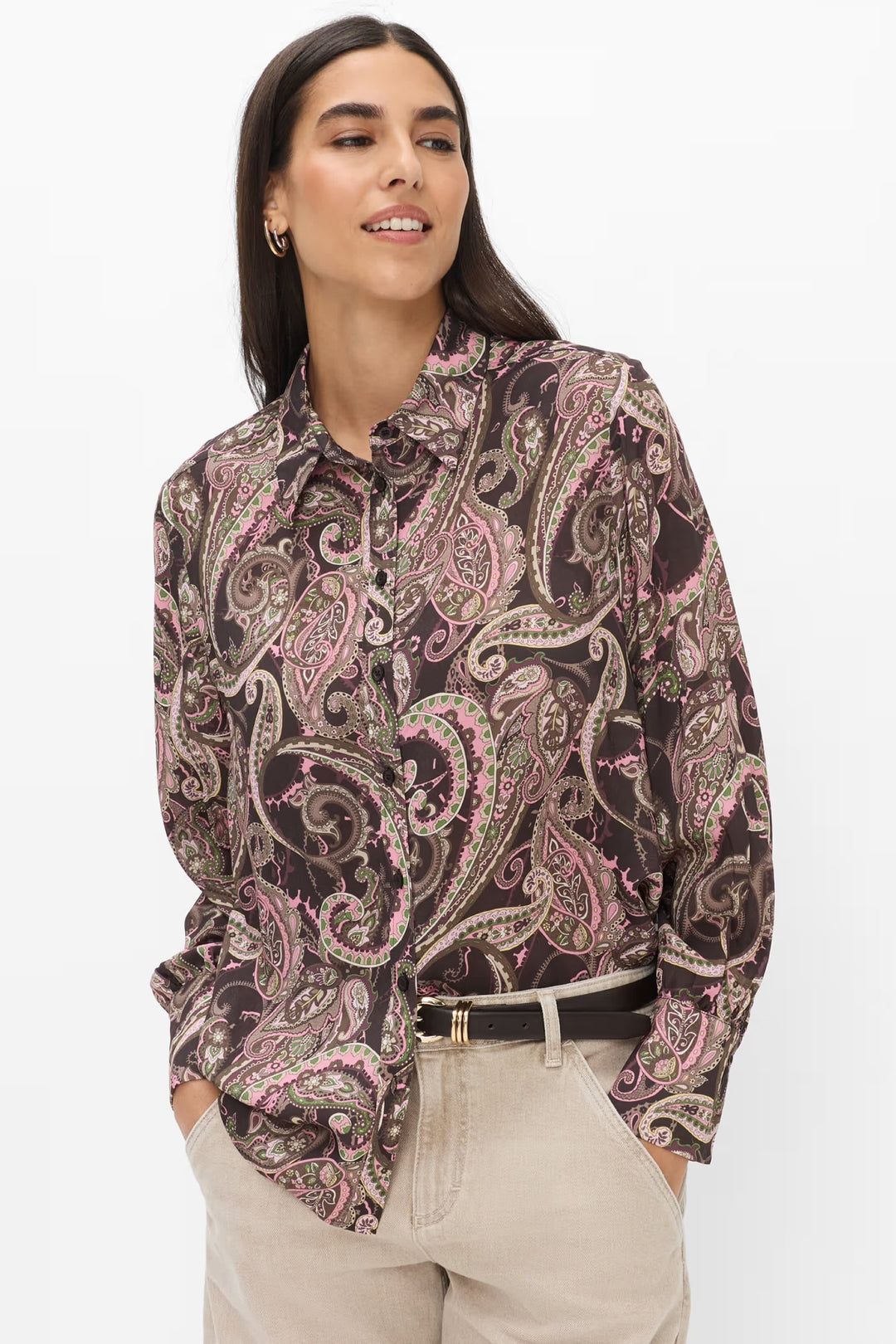 Chemise Vic à imprimé cachemire vue de face pour femme Brax