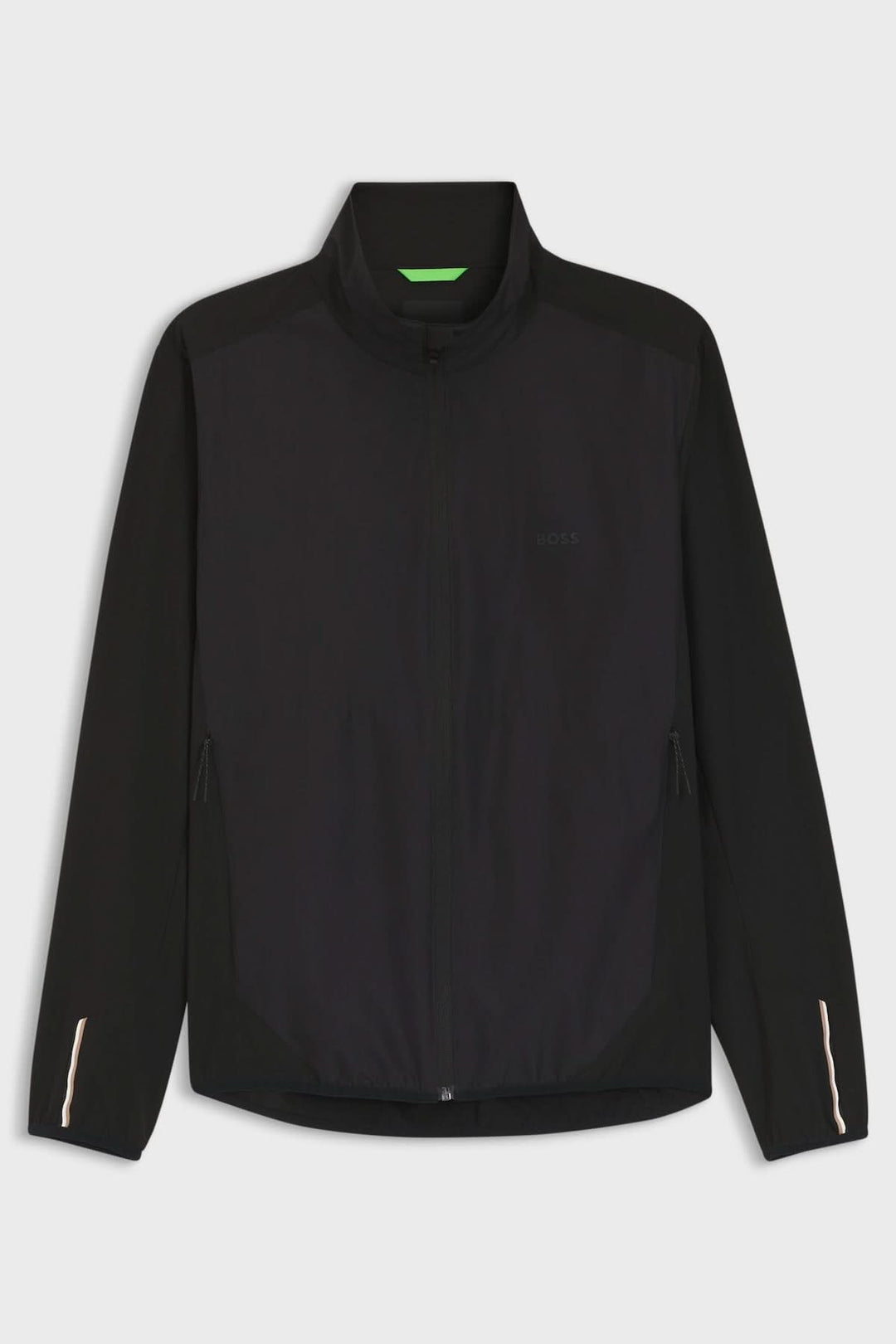 Lightweight zip-up jacket with a high collar