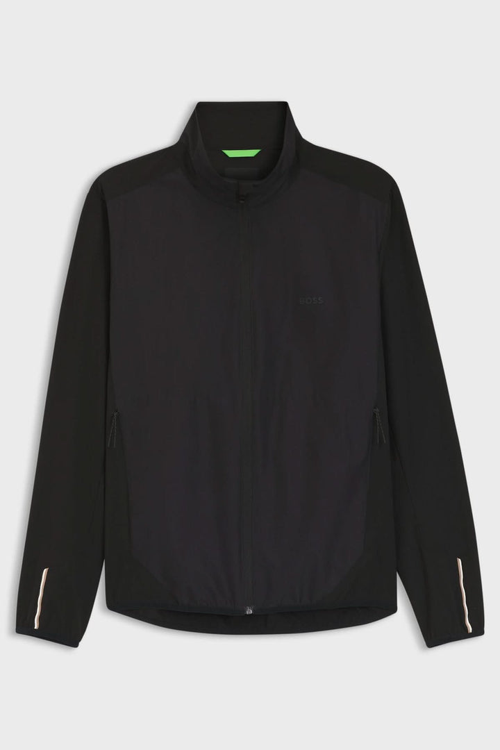 Lightweight zip-up jacket with a high collar