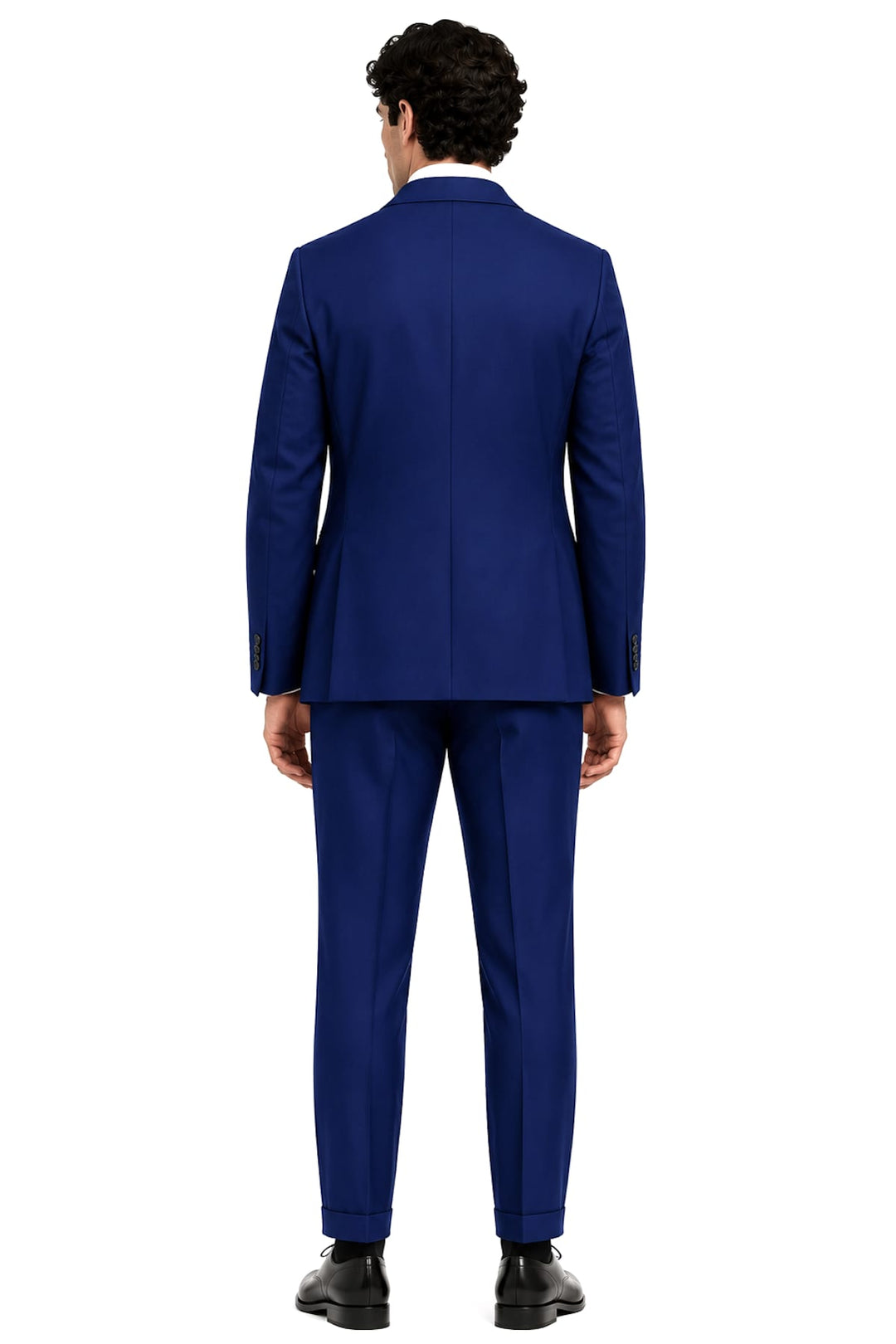 Full-length view of the Lief Horsens formal suit for men in black with elegant buttons - Valérie Simon