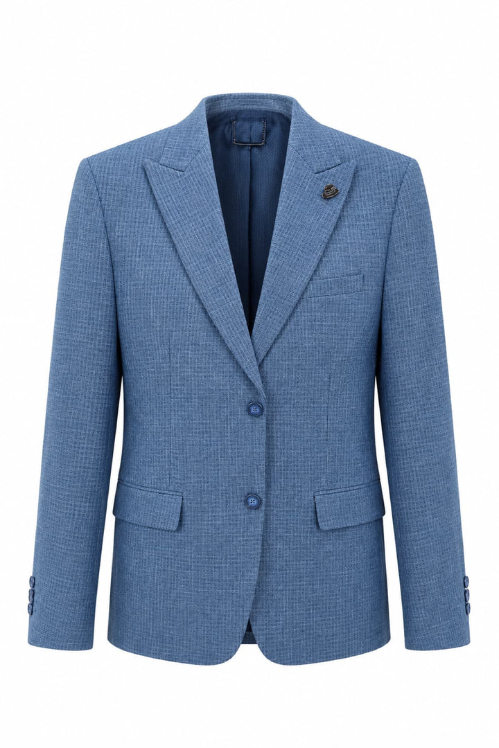 Vue de côté complet texturé coupe moderne gris Lief Horsens pour homme - Valérie Simon