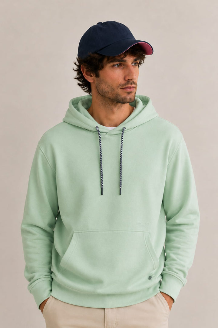 Front view Fleece cotton sweater blue navy men&
