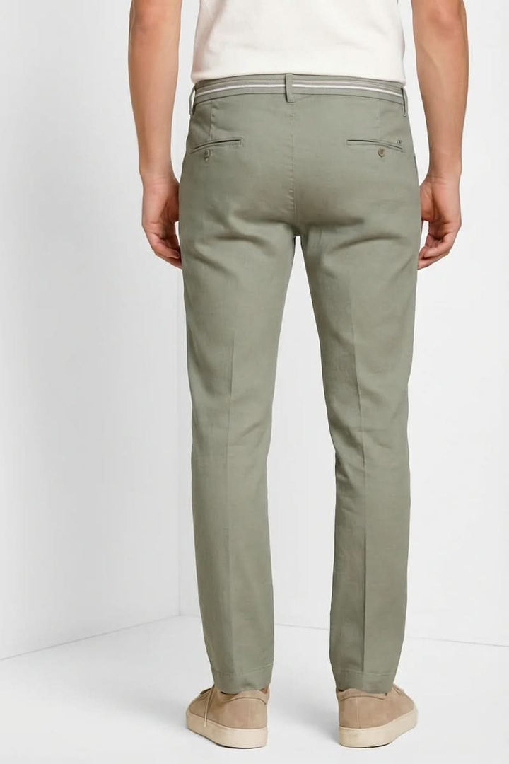 Turin Oxford Linen and Cotton Pants Fit—Modern Style