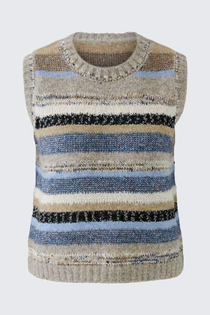 Débardeur en maille rayée vue de face pour femme Oui
