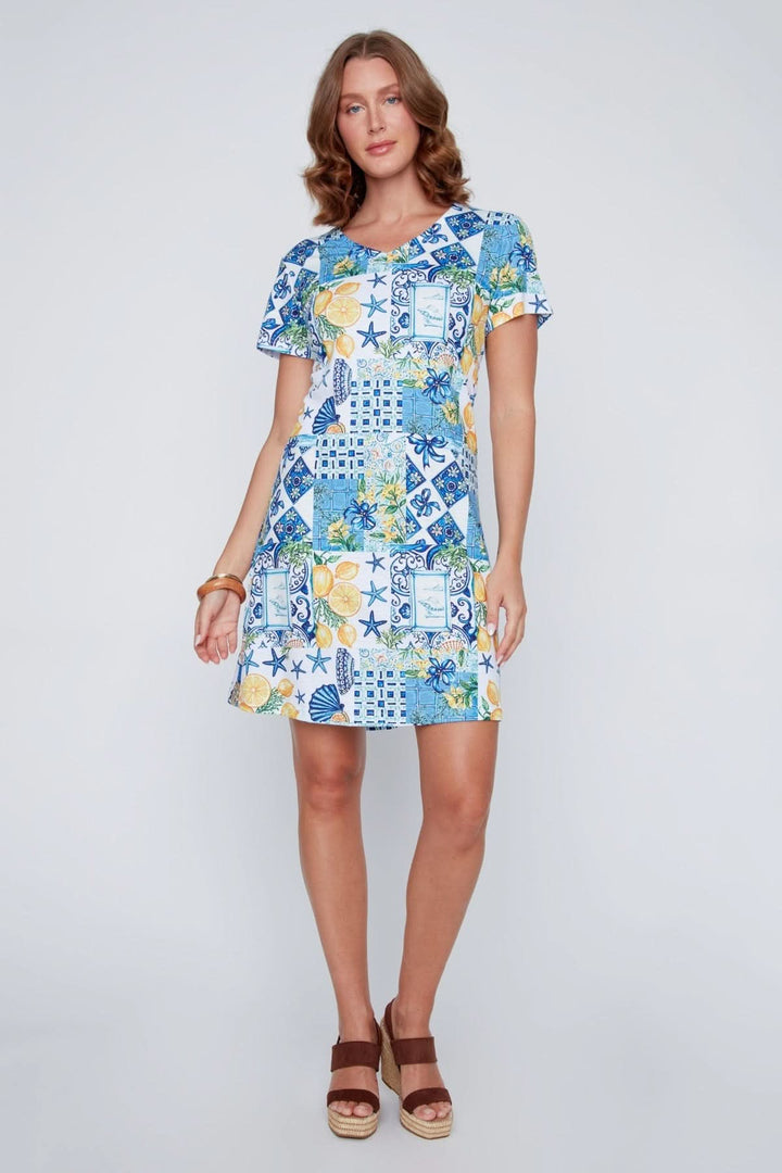Mediterranean-print dress