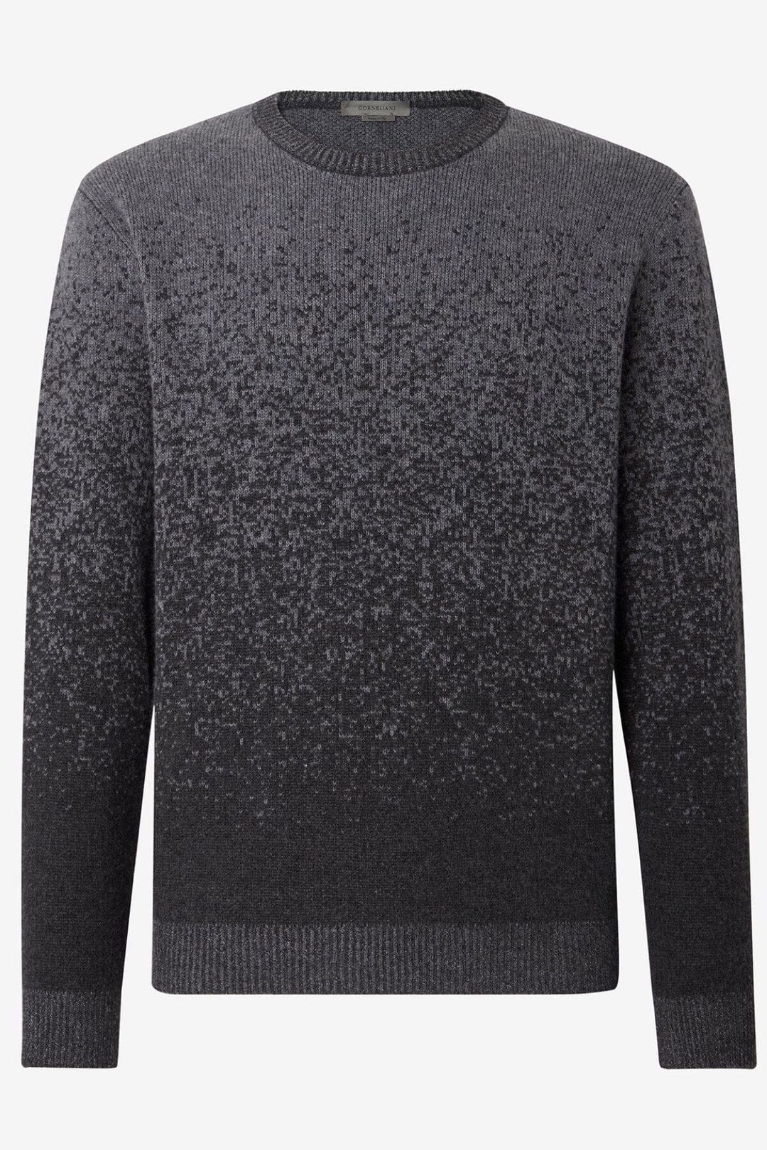 Pull en laine et cachemire à motif pixellisé gris Homme - Hauts - Chandail Corneliani