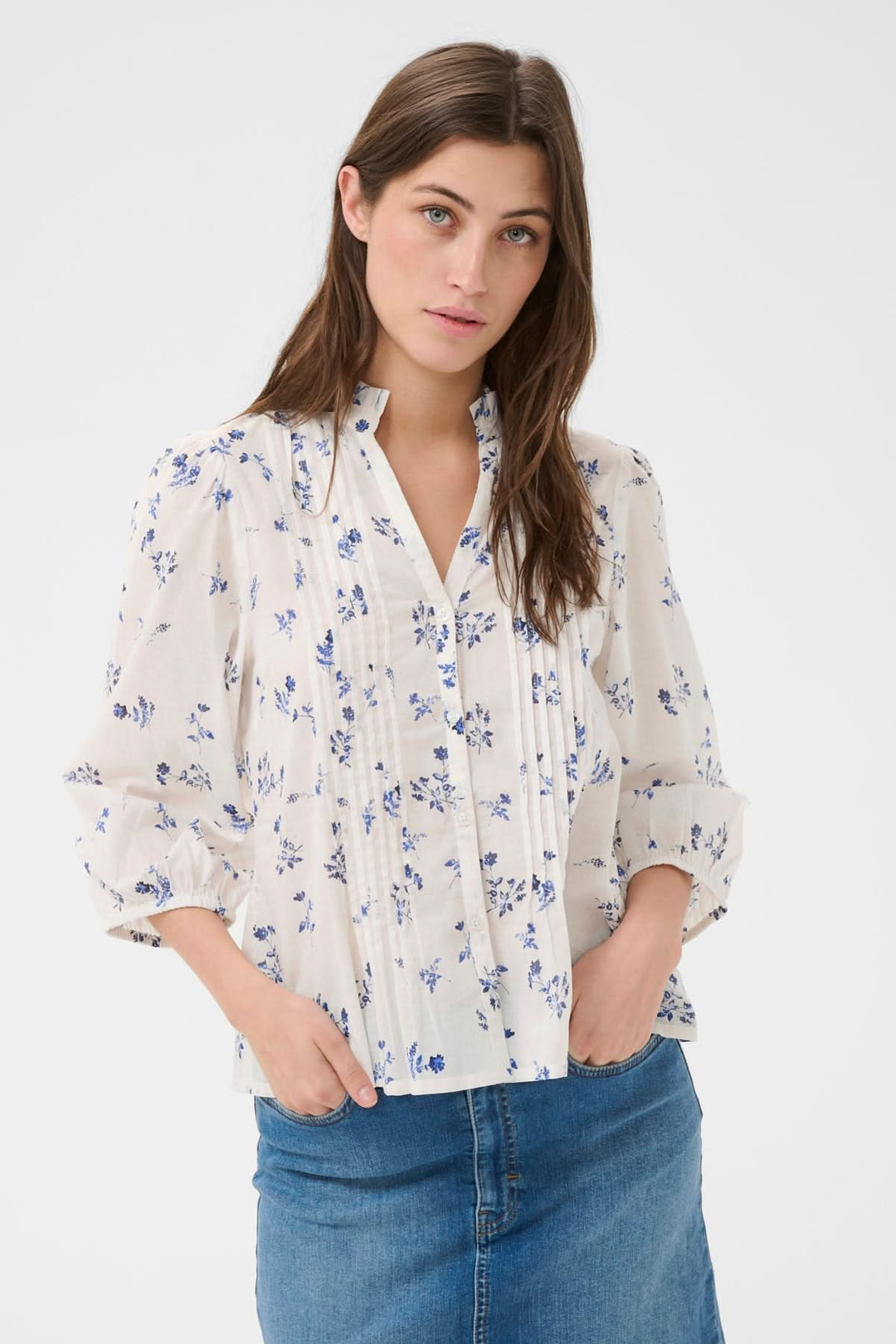 Brith Floral Print Flowy Blouse