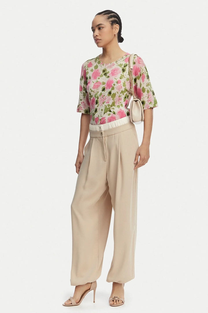 Floral-print sweater