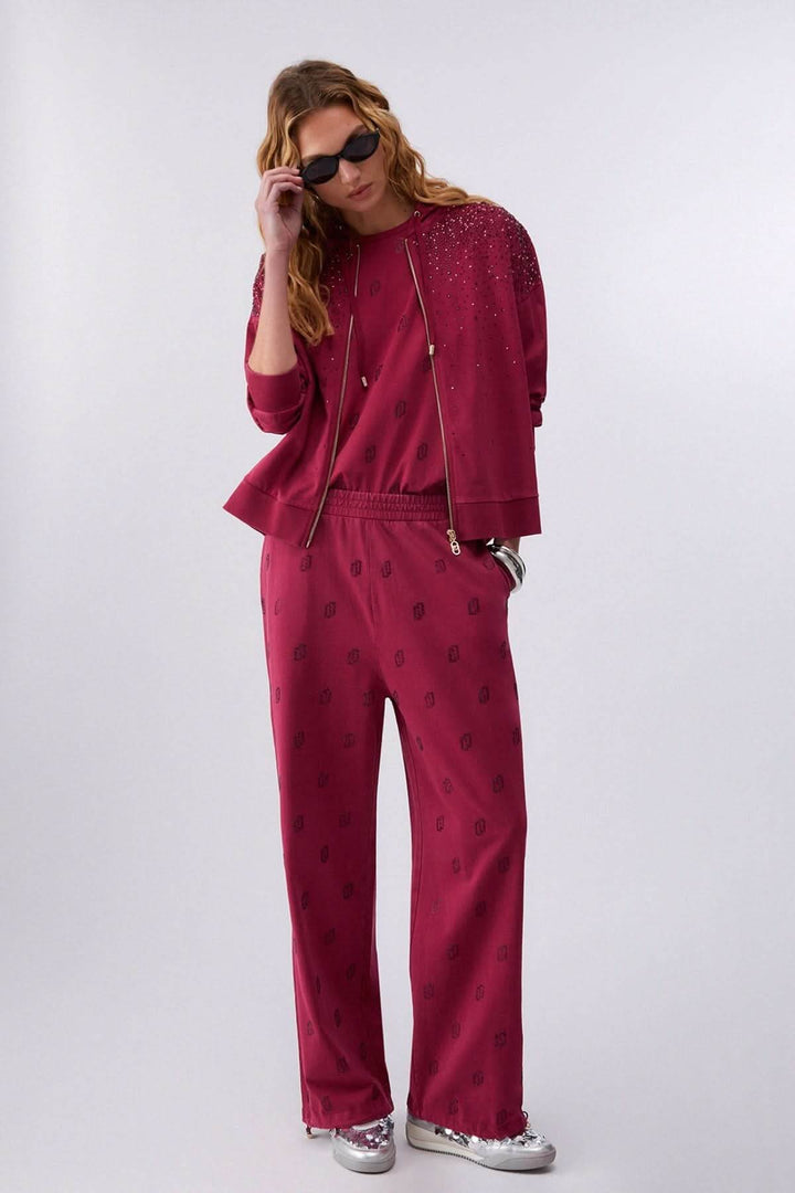 Pantalon jogging imprimé à jambe large