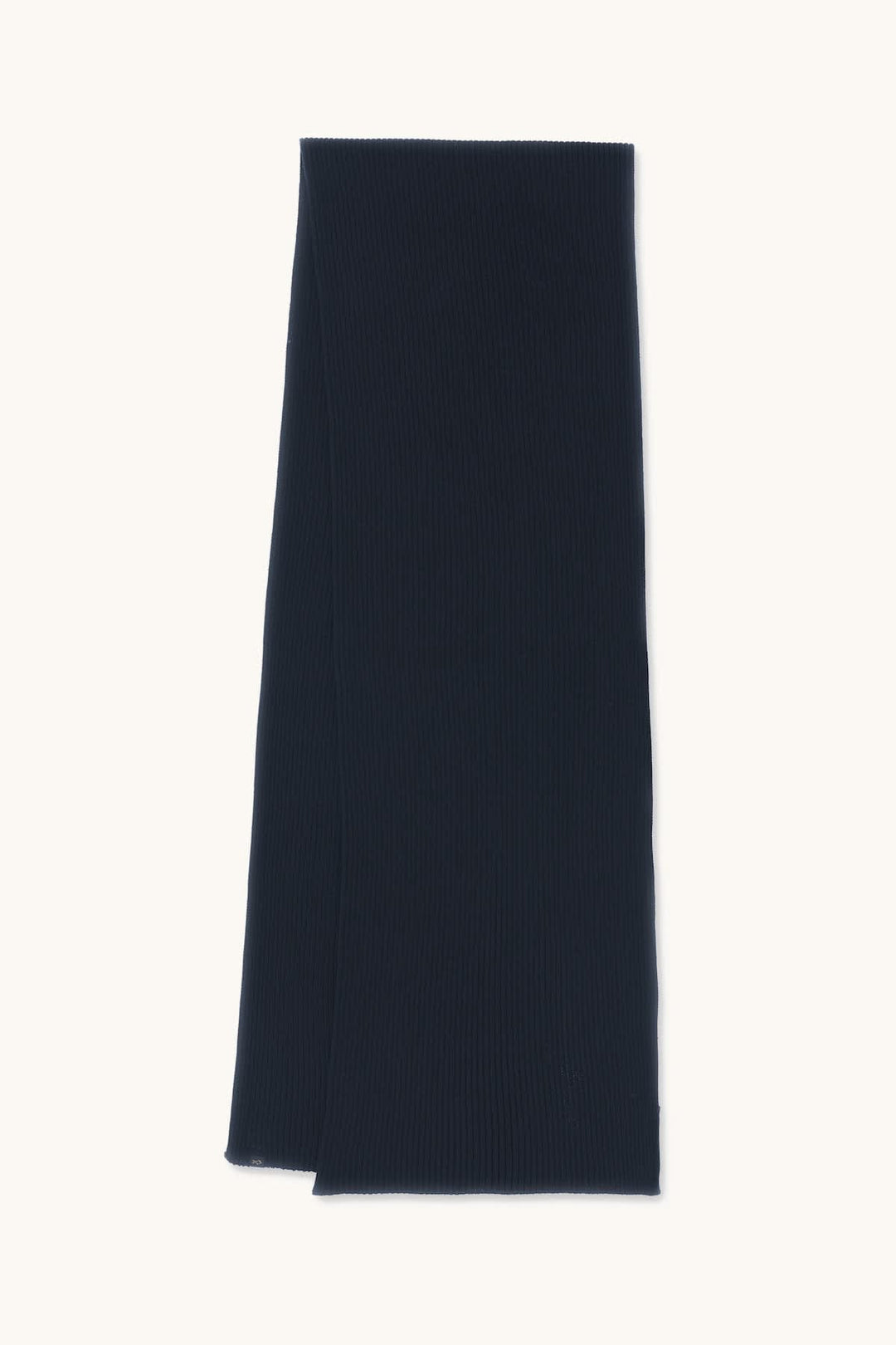 Front view of a blue Paul and Shark ribbed scarf for men with an embroidered logo - Valérie Simon