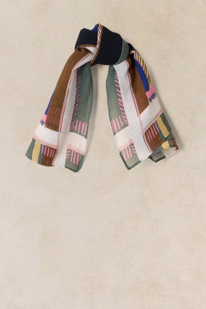Foulard Emily carré à imprimé géométrique pour femme White Stuff