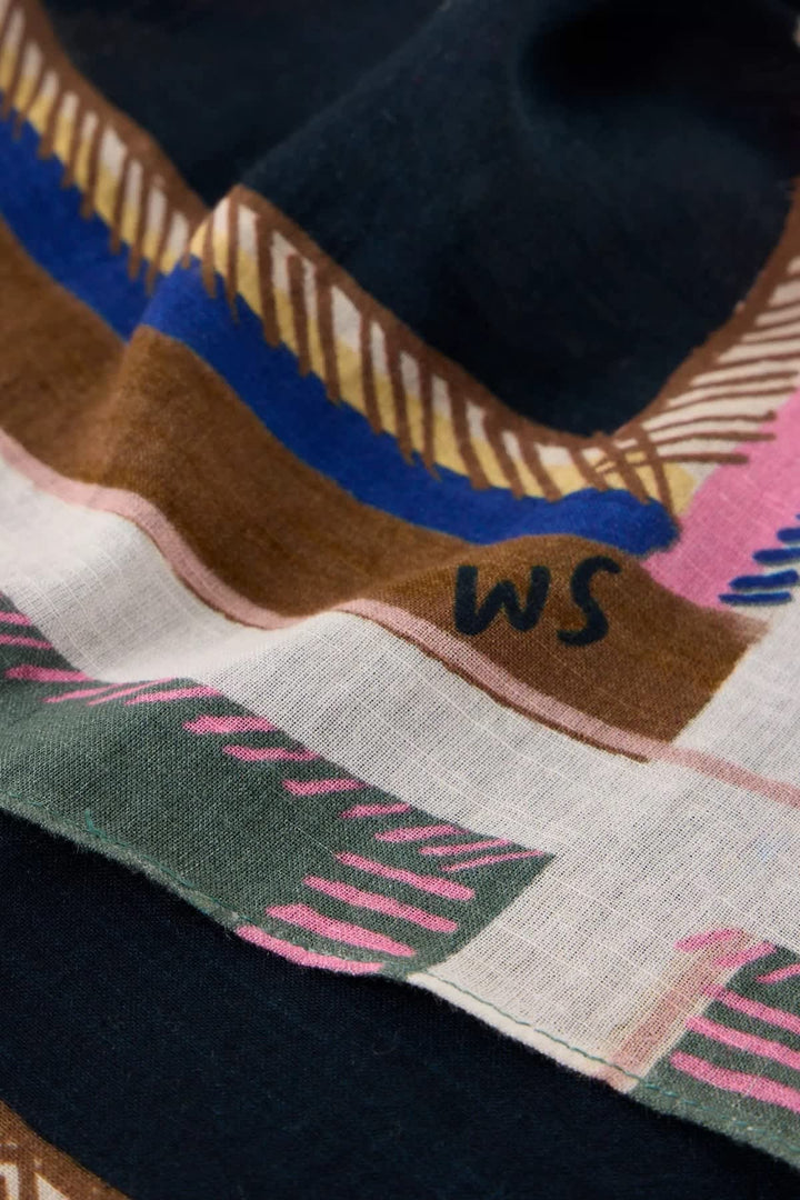 Foulard Emily carré à imprimé géométrique pour femme White Stuff