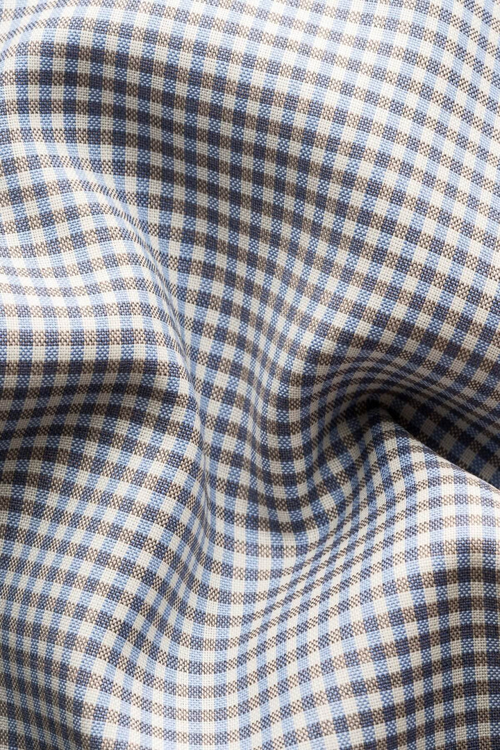 Chemise en Laine Mérinos à Micro-Carreaux