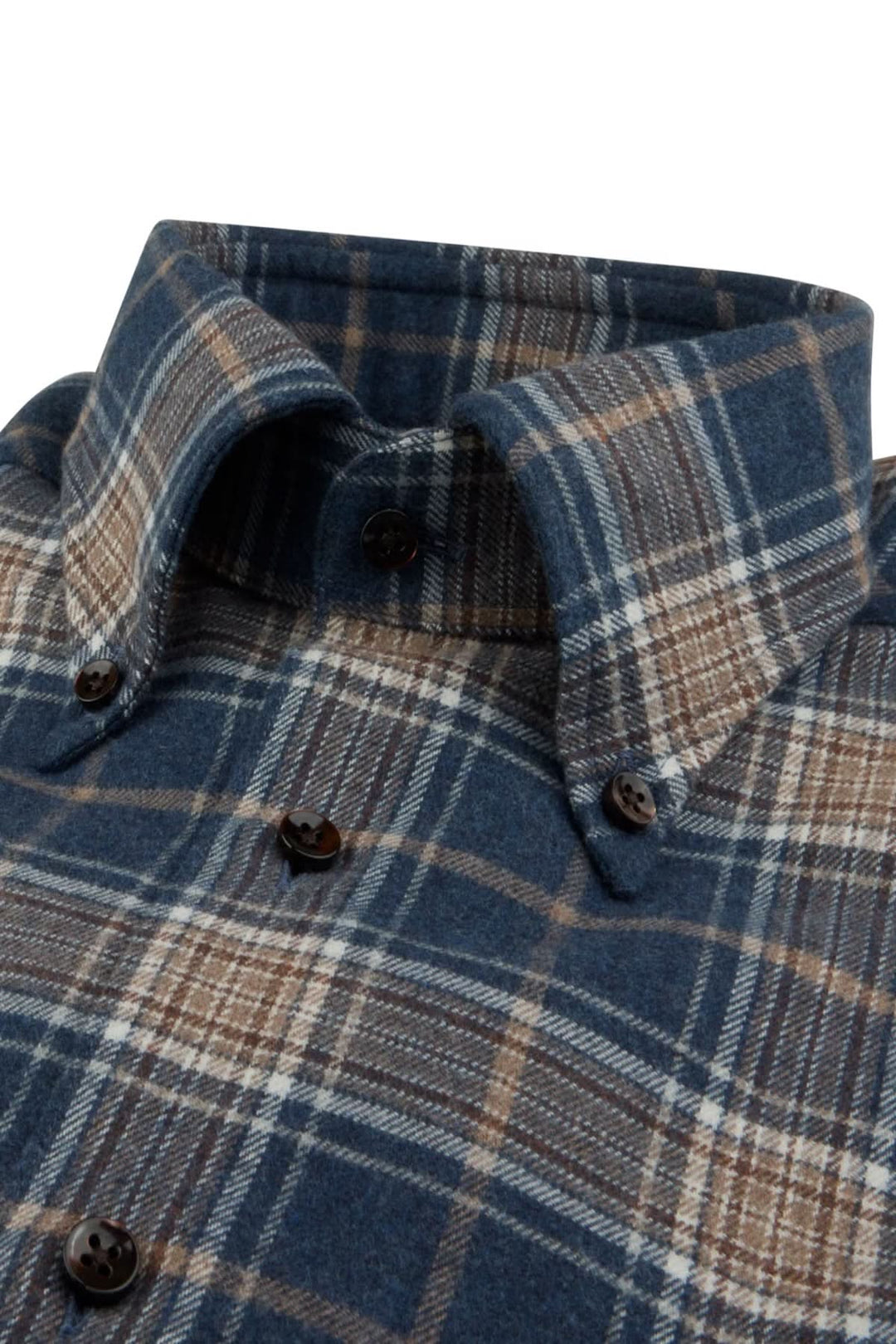 Chemise à carreaux en flanelle douce en coton avec col boutonné et boutons en nacre, idéal pour un look décontracté et sophistiqué.