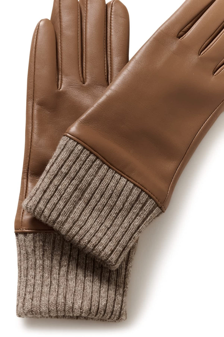 Gants en cuir Annisa noirs vue de face pour femme Inwear