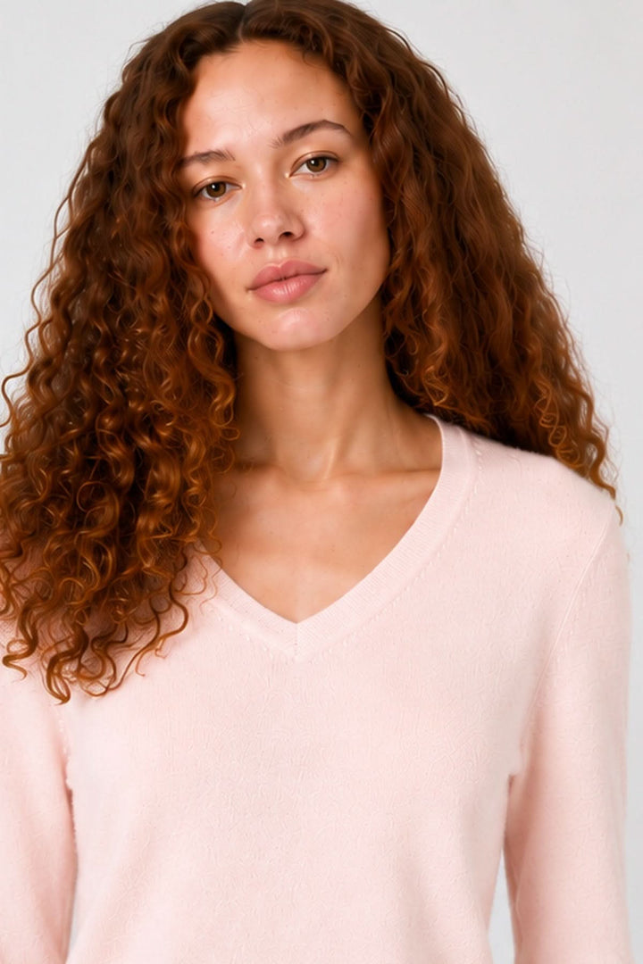 Organic cashmere V-neck sweater 