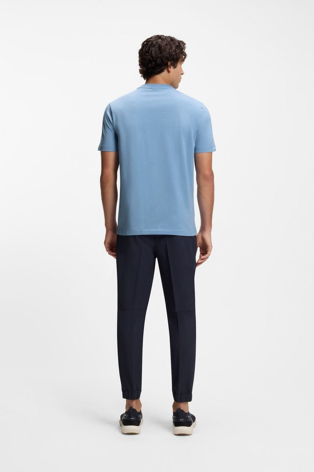 Stretch cotton T-shirt with logo