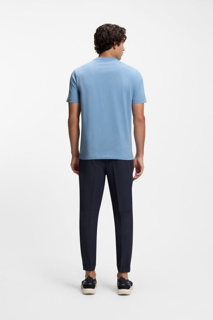 Stretch cotton T-shirt with logo