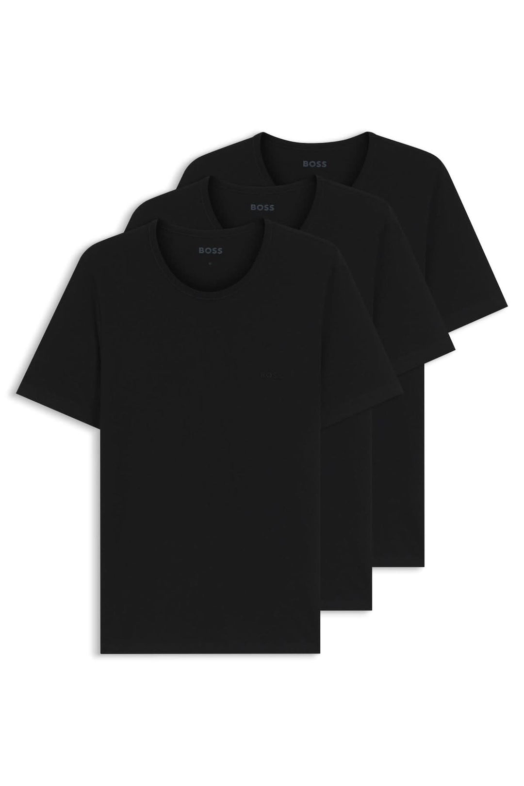 Set of three cotton T-shirts with embroidered logos