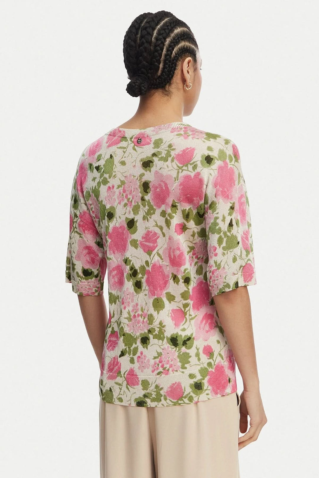 Floral-print sweater