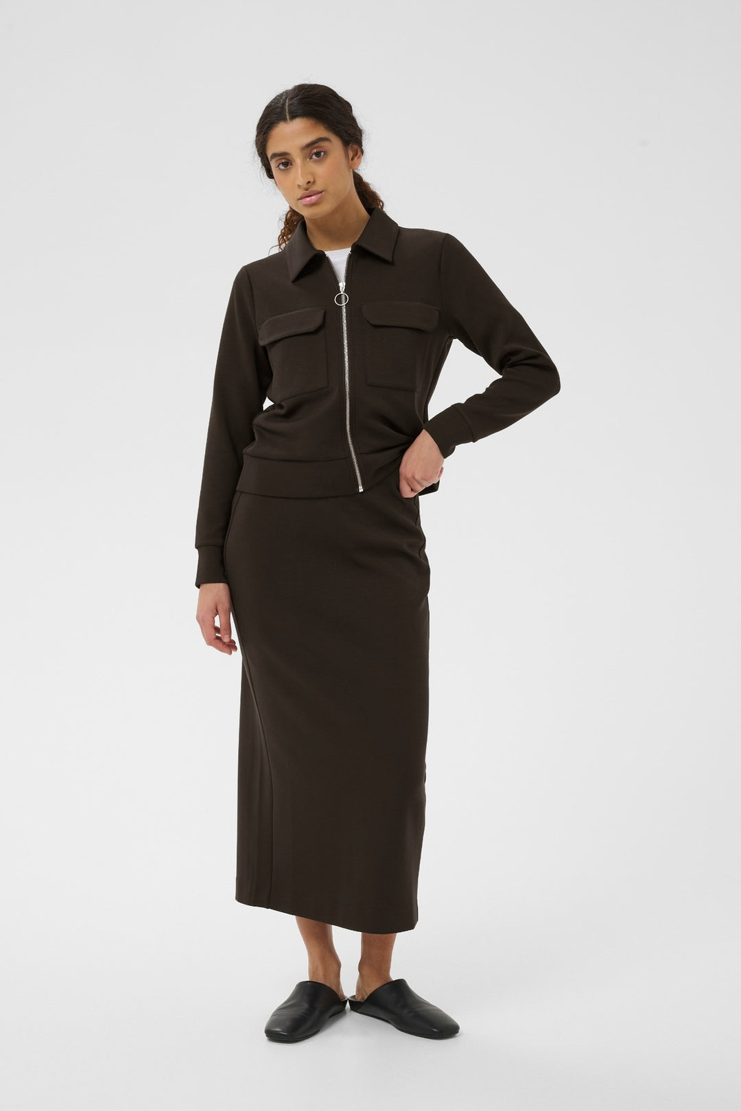 Jupe midi droite Aida