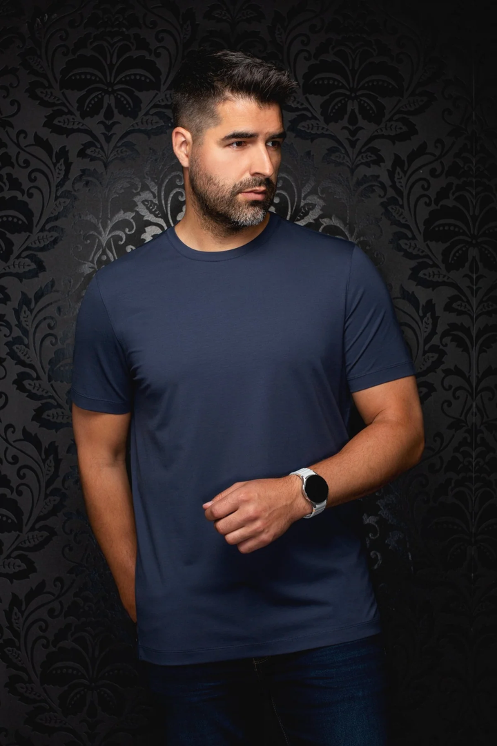 T-shirt en modal et coton mercerisé à col rond