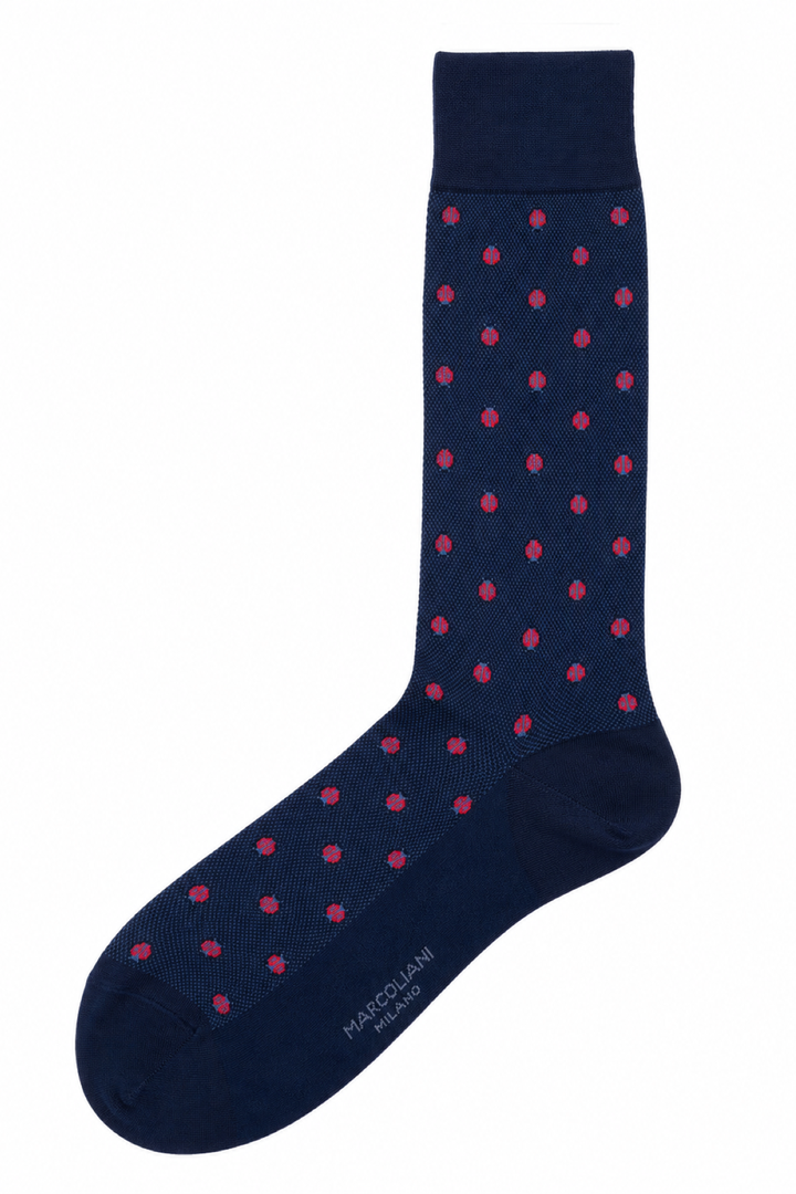 Dress socks with ladybug pattern