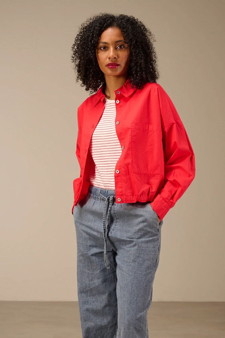 Solid-color blouse