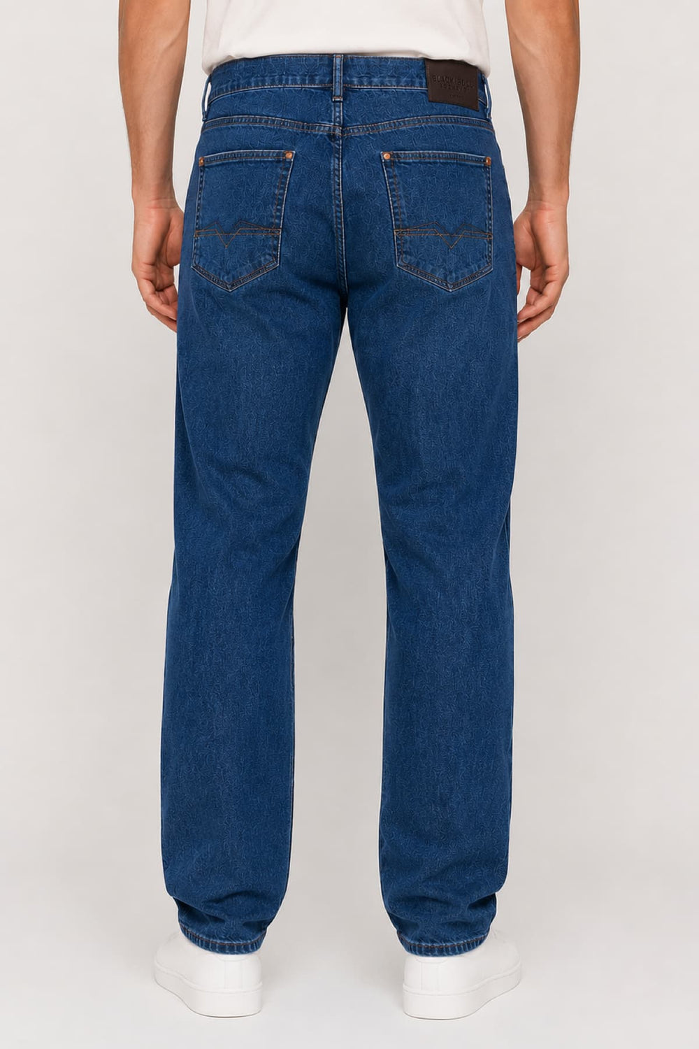 Vue de face jean coupe droite délavé Black Bull pour homme gris clair avec effet usé - Valérie Simon