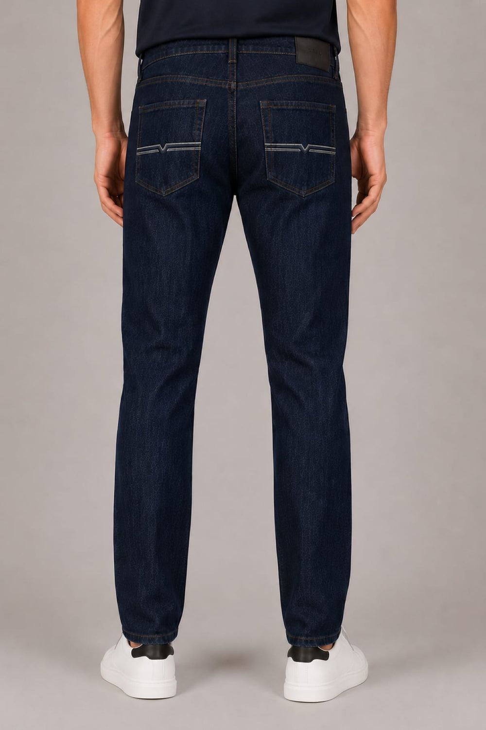 Vue de côté jean turquoise Black Bull pour homme avec coutures apparentes - Valérie Simon