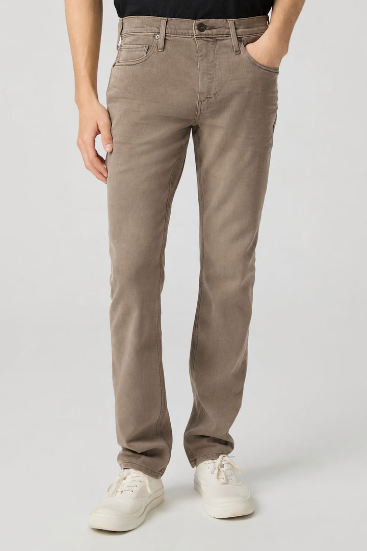 Vue de côté jean Lennox Paige pour homme gris détail coutures Valérie Simon