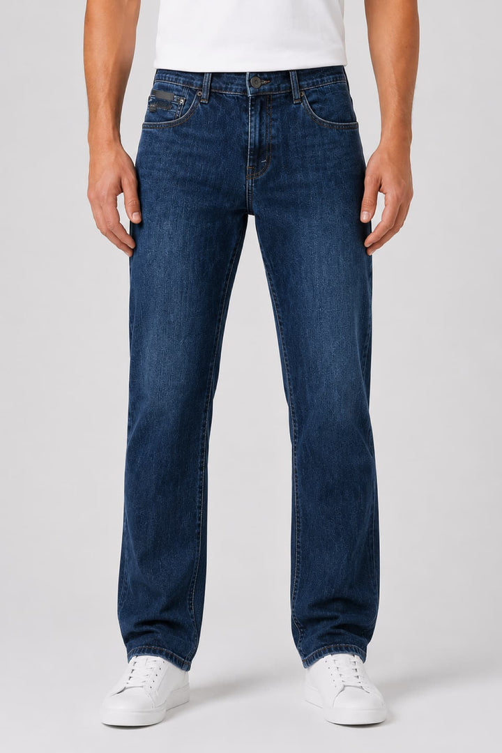Vue de côté jean texturé Black Bull pour homme noir - Valérie Simon