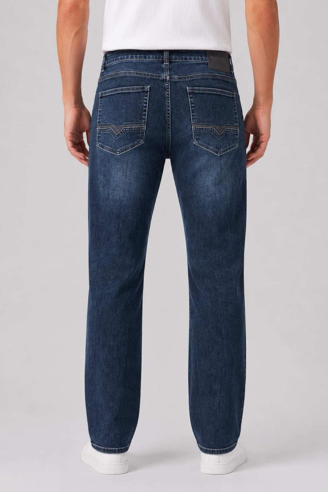 Vue arrière jean texturé Black Bull pour homme gris - Valérie Simon