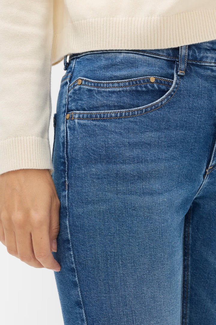 Jean Mary évasé bleu à taille haute vue de face pour femme Brax