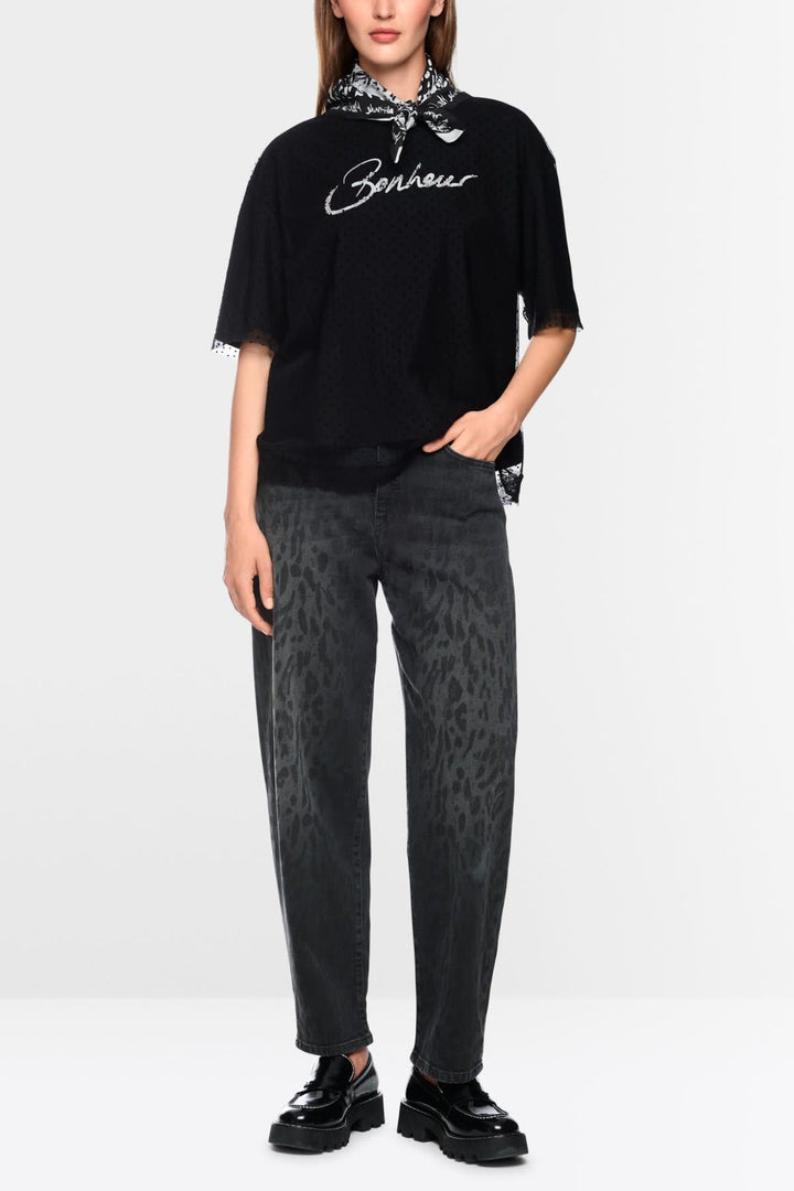 Jean RUMA taille haute bleu vue de face pour femme Marc Cain