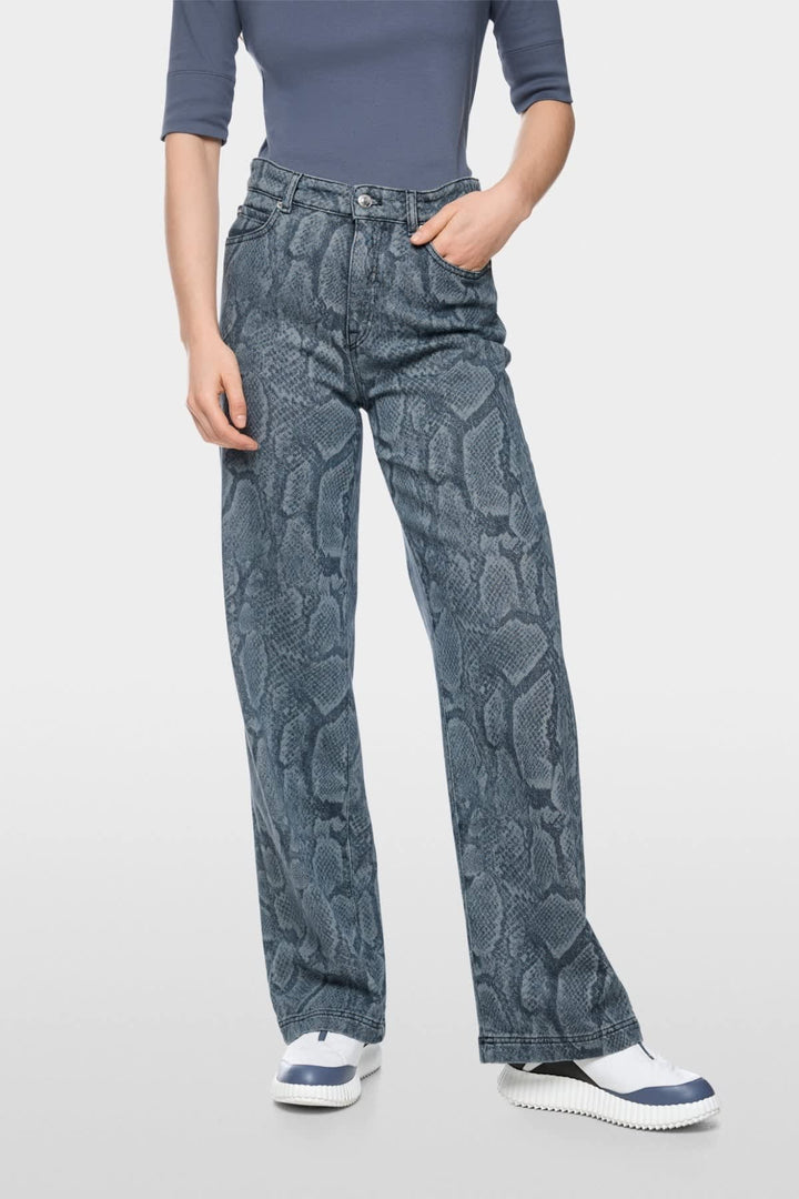 Vue de dos jean noir Marc Cain pour femme avec couture apparente - Valérie Simon